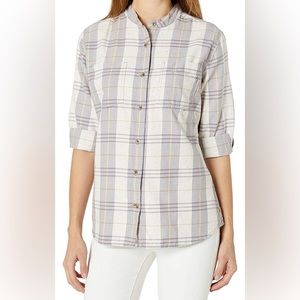 Carhartt Women's Relaxed Fit 3/4 Sleeve Plaid Shirt Size Small